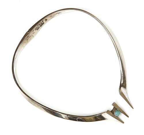 A Mexican sterling silver Taxco torque necklace, by Hecho En,