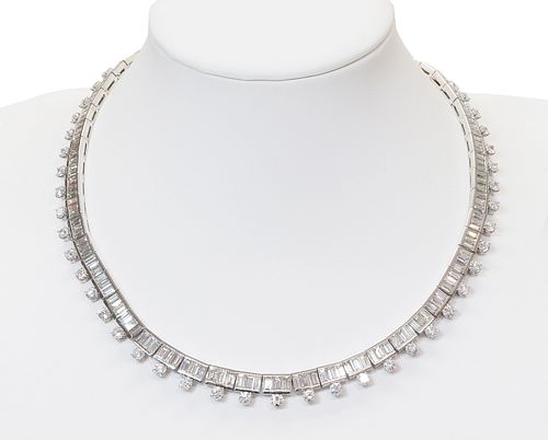 A Continental diamond set rivière necklace, attributed to Zocchai,