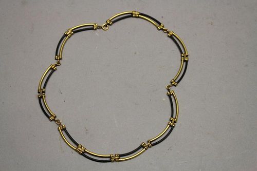 Vintage Gold Filled/Black Necklace