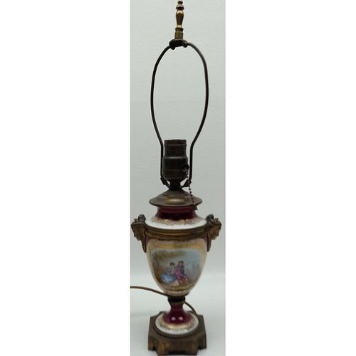 French Sevres Dore Bronze Boudoir Lamp (as is)