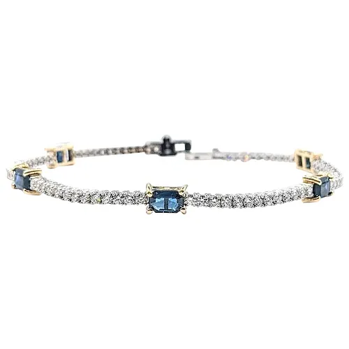 Fabulous Sapphire & Diamond Tennis Bracelet