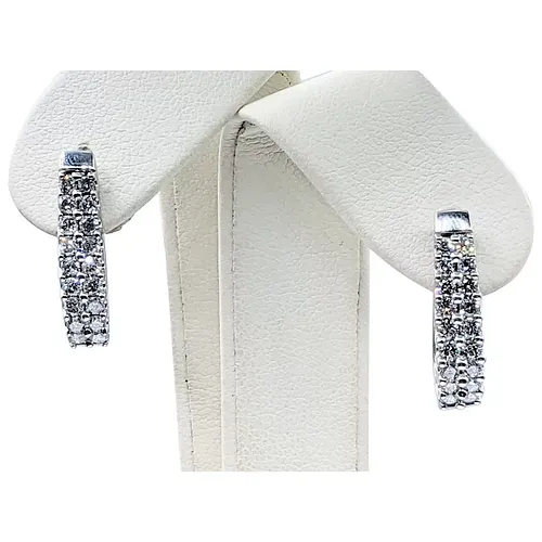 Shimmering Diamond & 14K White Gold Earrings - 1 Carat