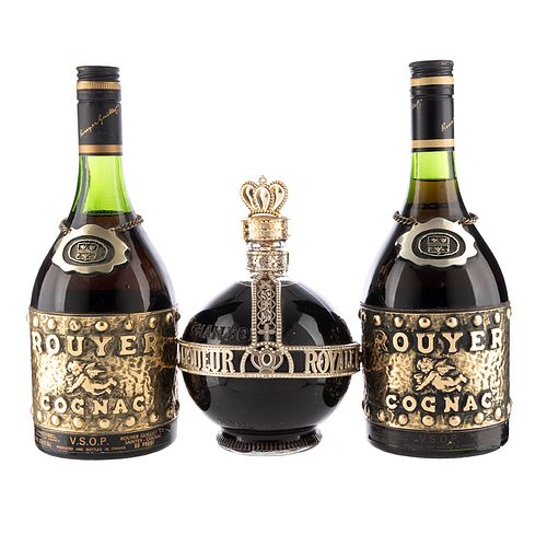Lote de Licor y Cognac. Chambord. Liqueur. Royale. Rouyer. Cognac. En presentaciones de 750 ml. Total de piezas: 3.
