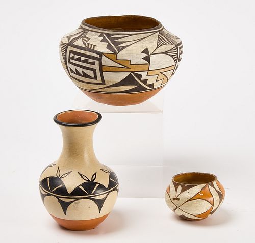 Three Native American Pottery Items