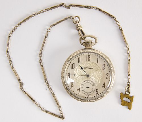 Waltham Gold Filled Pocket Watch with Chain sold at auction on 16th ...