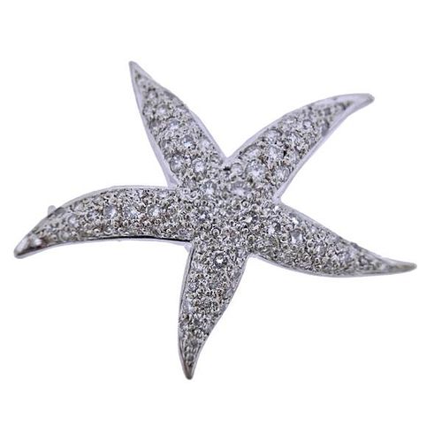 Alopa 18K Gold Diamond Starfish Brooch Pendant