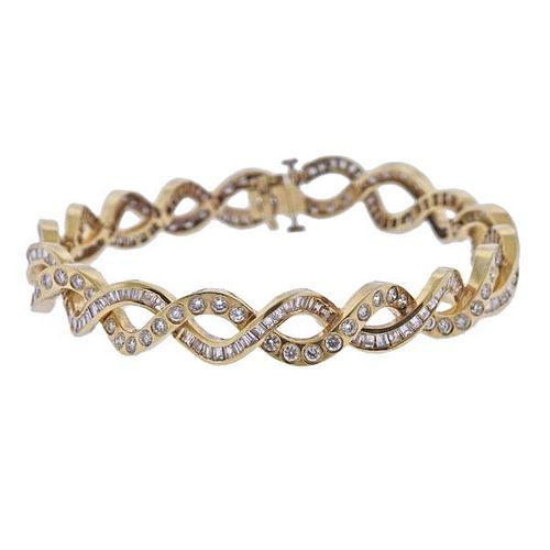 14K Gold Diamond Infinity Weave Link Bracelet