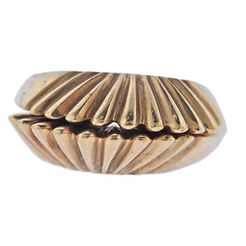 14k Gold Shell Stackable Ring Set 2pc