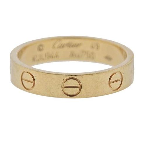 Cartier Love 18K Gold Band Ring Size 49