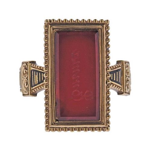 Antique 18K Gold Carnelian Wax Seal Ring