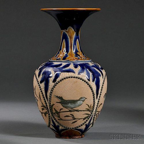 Doulton Lambeth Florence Barlow Stoneware Vase