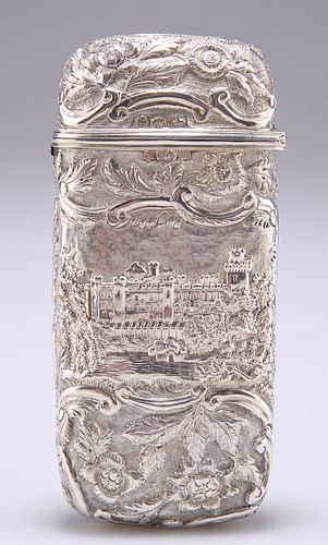 AN EARLY VICTORIAN SILVER DOUBLE CASTLE-TOP CHEROOT CASE, by Joseph Willmor