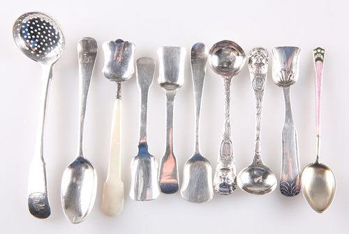 A COLLECTION OF 18TH CENTURY AND LATER SILVER SPOONS, including a Continent