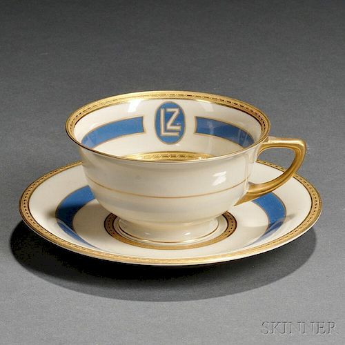 Heinrich & Co. Porcelain Cup and Saucer from the Graf Zeppelin   Airship