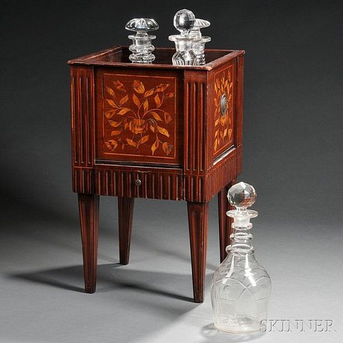 Marquetry and Mahogany Decanter Caddy