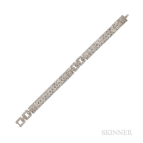 Cartier Art Deco Platinum and Diamond Bracelet