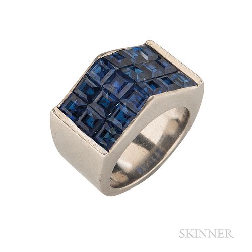 Cartier Platinum and Sapphire Ring