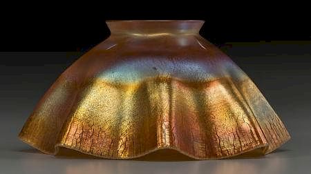 Tiffany Studios Gold Favrile Glass Ruffle Shade