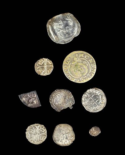 9 Medieval to Renaissance Europe & India Silver Coins