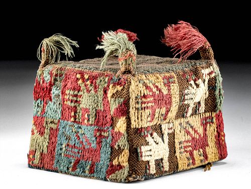 Vibrant Huari Polychrome Textile Four Corner Hat