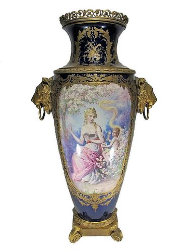 Antique 19th Century French Sevres Porcelain Vase