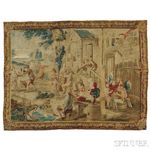 Beauvais Pastoral Tapestry After David Teniers the Younger