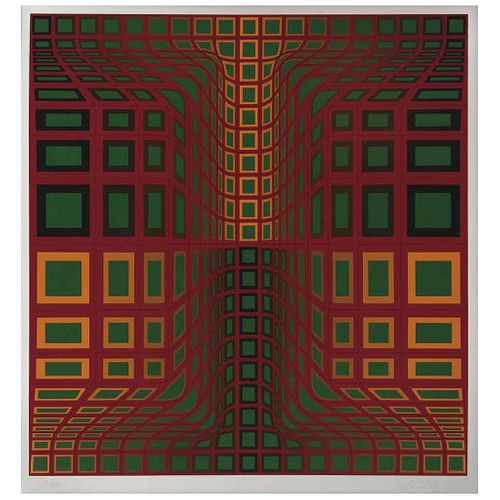 VICTOR VASARELY, Untitled, Signed, Serigraph 12 / 250, 23.6 x 22.4" (60 x 57 cm) | VICTOR VASARELY, Sin título, Firmada, Serigrafía 12 / 250, 60 x 57 