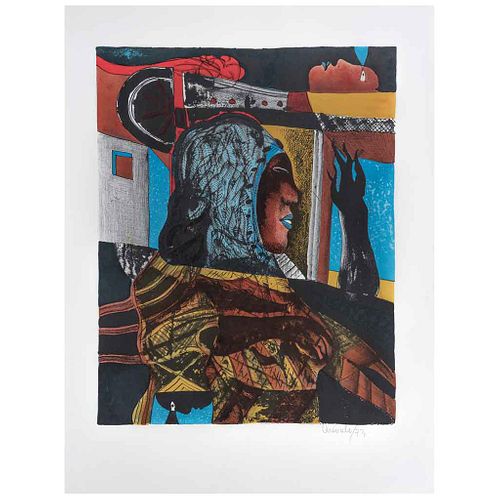 JAVIER ARÉVALO, Untitled, Signed and dated 73, Lithography without print number, 19.6 x 15.3" (50 x 39 cm) | JAVIER ARÉVALO, Sin título, Firmada y fec