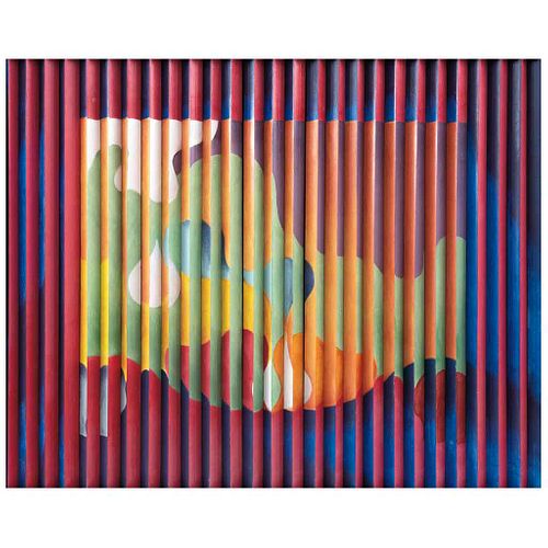 DAVID KUMETZ, Composición en tres tiempos, Signed and dated 2016 on back, Acrylic on polystyrene, 31.6 x 38.5" (80.5 x 98 cm) | DAVID KUMETZ, Composic