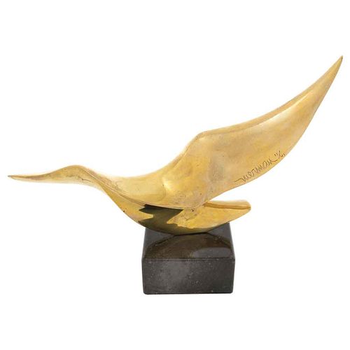 LEONARDO NIERMAN, Untitled, Signed, Bronze sculpture II / VI on marble base, 7.8 x 11 x 3.1" (20 x 28 x 8 cm) total size with base | LEONARDO NIERMAN,