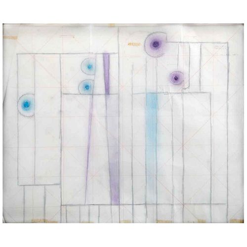 CARLOS MÉRIDA, Color azul, Signed, Graphite and colored pencils on tracing paper, 22.8 x 27.5" (58 x 70 cm), Copy of document | CARLOS MÉRIDA, Color a