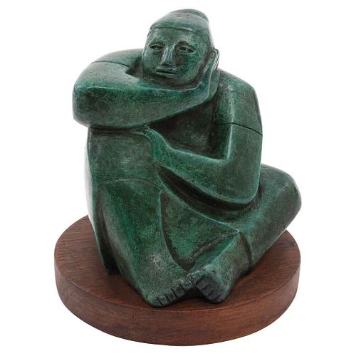 ROSA CASTILLO, Untitled, Signed and dated III. 61, Bronze sculpture on wooden base, 6.4 x 5.9 x 6.2" (16.5 x 15 x 16 cm) total size with base | ROSA C