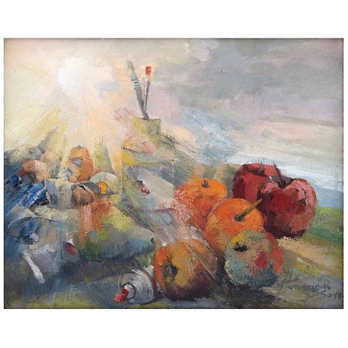 HERMENEGILDO SOSA, Color en el paisaje, Signed on front, Signed and dated 2009 on back, Oil on canvas, 15.7 x 19.6" (40 x 50 cm) | HERMENEGILDO SOSA, 