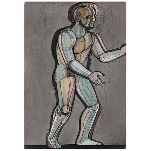 ARNOLD BELKIN, Hombre, Signed and dated VI/2/83 on front, Dated 1983 on back, Watercolor and ink on paper, 19.6 x 13.5" (50 x 34.5 cm) | ARNOLD BELKIN
