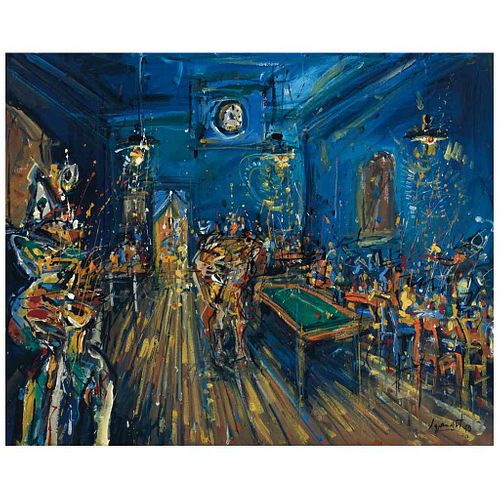 JAZZAMOART, Noches de Van Gogh, Signed and dated 90, Acrylic on canvas, 31.4 x 39.3" (80 x 100 cm) | JAZZAMOART, Noches de Van Gogh, Firmado y fechado