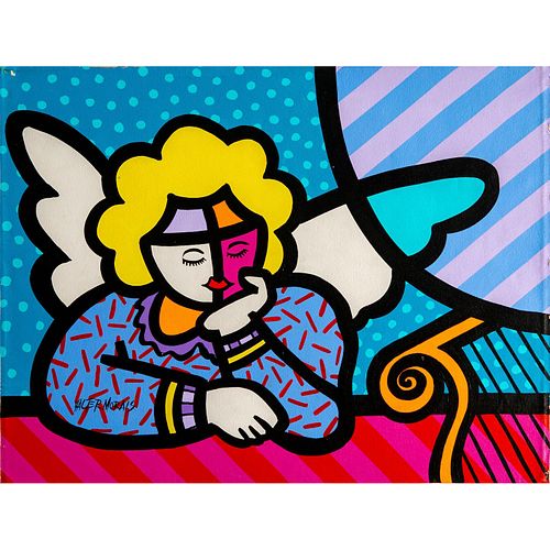 Valter Morais (Brazilian b. 1948) Acrylic on Canvas, Angel Resting
