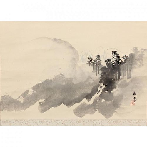 Splashed-Ink Landscape by Kawai Gyokudo (1873-1957) 