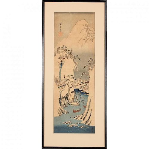 Utagawa Hiroshige (1796 - 1858) Fuji River in Snow 