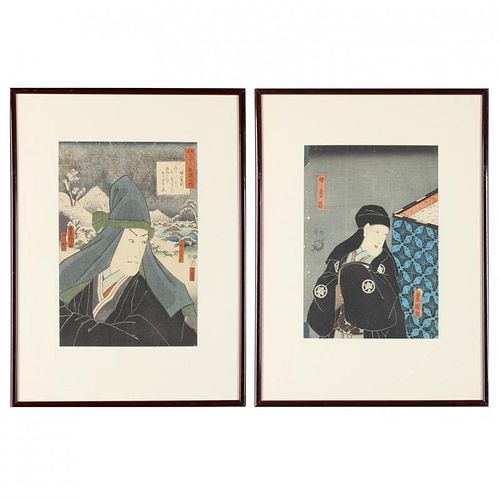 Two Japanese Woodblock Prints by Utagawa Toyokuni 