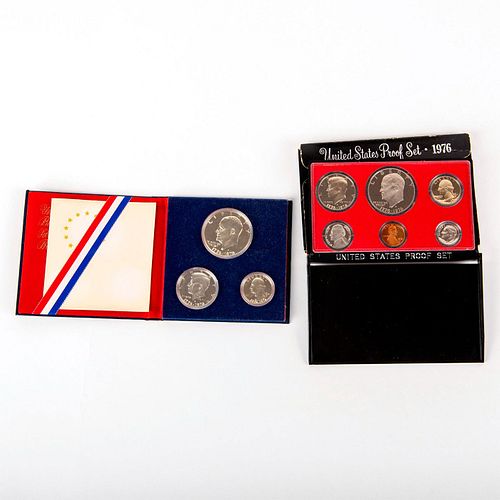 2pc US Mint Bicentennial Silver Proof Set and 1976 Proof Set