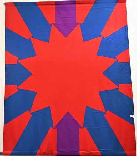Betsy Ross and William Walton (1909 - 1994), abstract fabric banner, Betsy Ross Flag and Banner Company label, edition of 20, signed on tag, 68 x 59 i