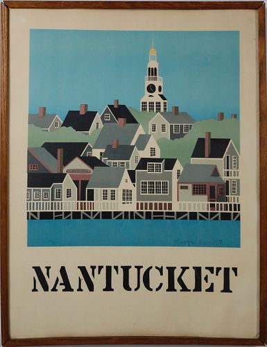 Vintage Maggie Meredith Nantucket Poster "View from Nantucket Harbor"