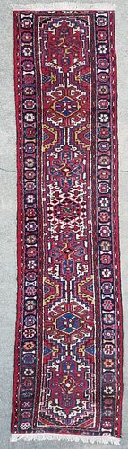 Vintage Wool Persian Heriz Oriental Carpet Runner