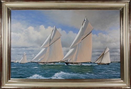 Terry Bailey Oil on Canvas "America's Cup 1895"