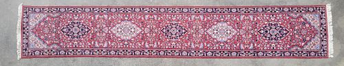Vintage Hand Knotted Oriental Carpet Runner