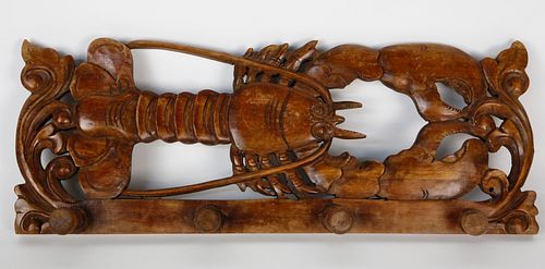 Carved Wood Lobster Hat or Coat Rack
