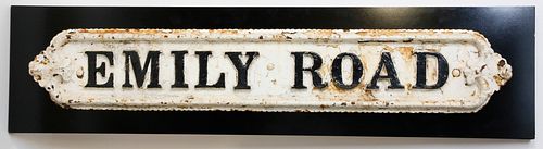 Antique Cast Iron "Emily Road" Street Sign rom Glasgow
