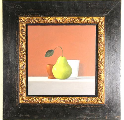 DAVID HARRISON "ONE PERFECT PEAR" OIL PAINTING