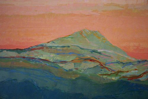 HERB MEARS "MOUNTAINSCAPE" OIL ON PANEL PAINTING