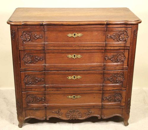 ANTIQUE OAK COUNTRY FRENCH FOUR DRAWER CHEST